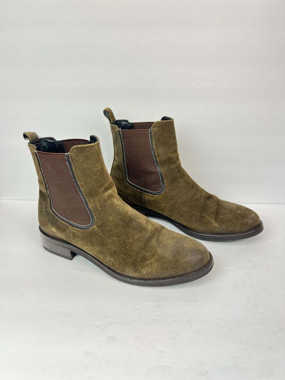 Thursday Boot Company Olive/Tan Suede Chelsea Boots